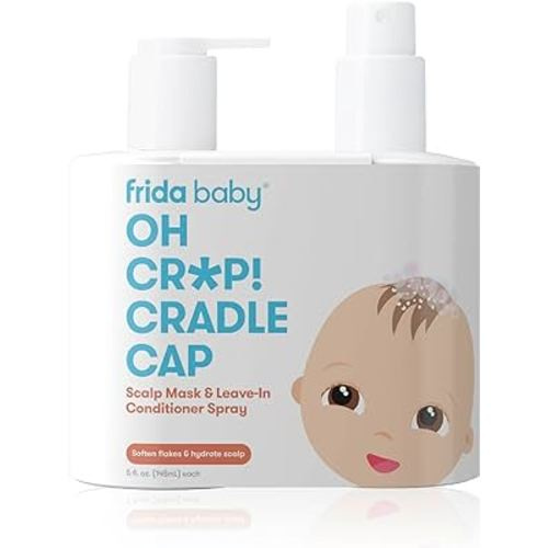 Frida Baby Oh Cr*p! Cradle Cap Treatment | Cradle Cap Shampoo for Babies + Flake Fixer Scalp Spray | Cradle Crap Kit Soothes Baby's Scalp, Prevents Dryness and Flakes