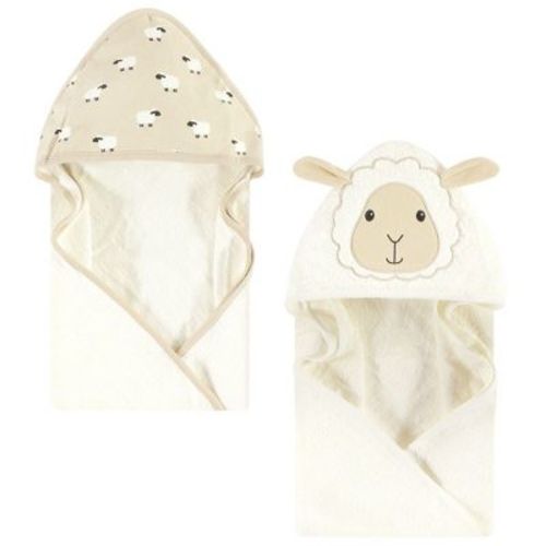Hudson Baby Cotton Animal Face Hooded Towel, Sheep, One Size