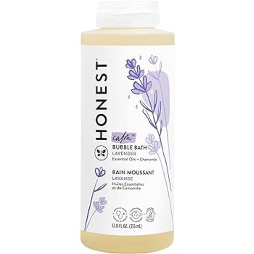 The Honest Company Foaming Bubble Bath | Gentle for Baby | Naturally Derived, Tear-free, Hypoallergenic | Lavender Calm, 12 fl oz