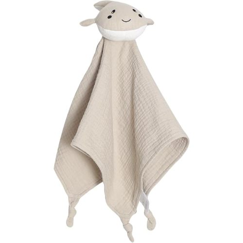 Organic Cotton Muslin Loveys for Babies,Security Blankets for Baby Lovey,Unisex Baby Essentials Neutral,Baby Registry Search,Newborn Baby Gifts for Boys and Girls (Whale Khaki)