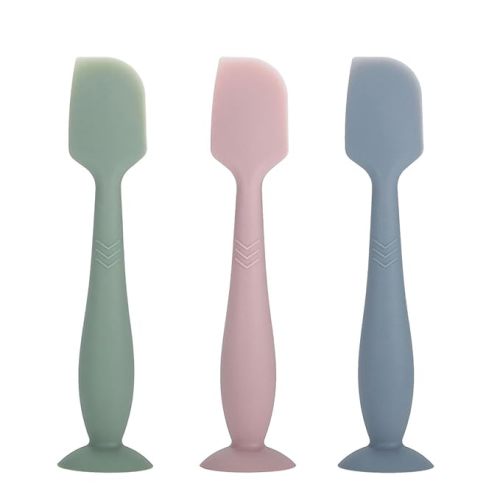 3 Pack Baby Diaper Cream Spatula Applicator, Soft Silicone Butt paste Spatula Diaper Cream Brush with Suction Cup Base (Cyan, Pink, Green) - Cyan+Pink+Green