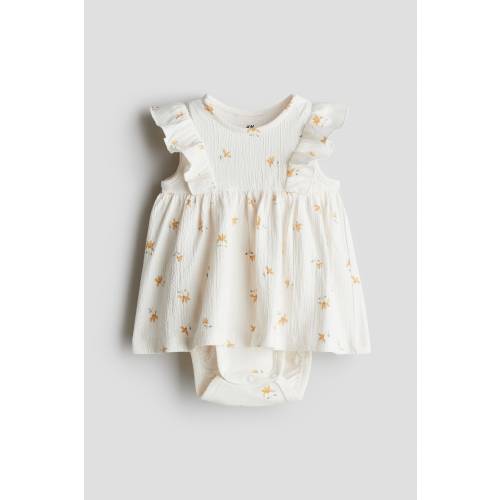 RUFFLE-TRIMMED BODYSUIT DRESS