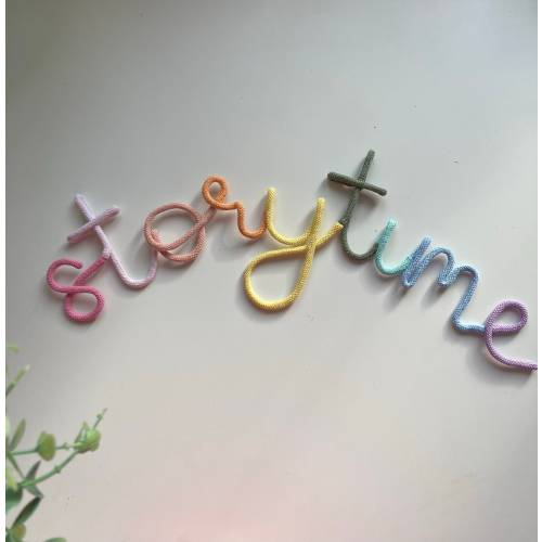 Curved pastel colours storytime wall sign for nursery , kids room , reading corner or library, bookworm gift idea
