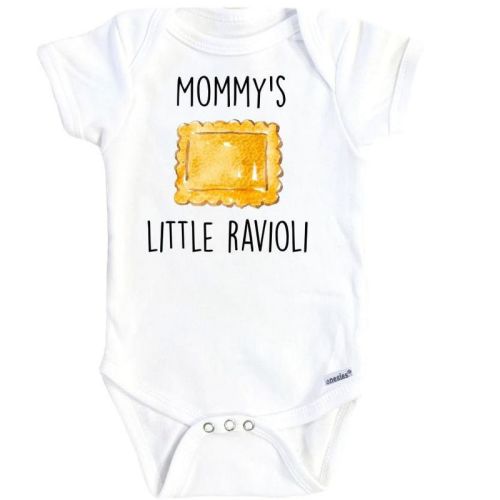 Italian Mommy Pasta Onesie® Baby Boy Girl Clothes Infant Bodysuit Funny Cute Newborn Gs1 White 6-9m Onesie®