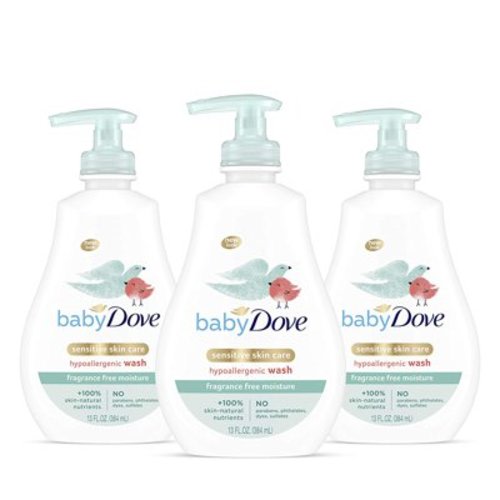 Dove Sensitive Skin Baby Hypoallergenic Tip to Toe Body Wash, 13 fl oz (3 pack) (Bundle)