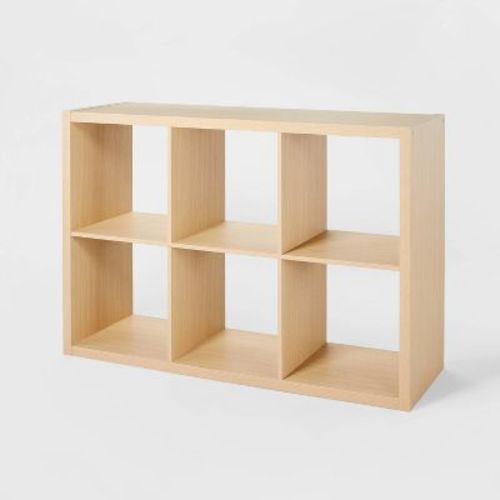 6 Cube Organizer - Brightroom™: Decorative Bookshelf, Cubby Storage, MDF & Particle Board, 13" System Compatible