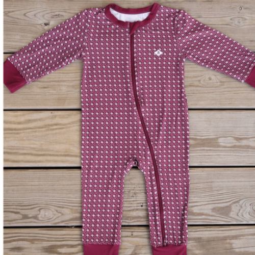 Baby Zip Up - Texas - Maroon & Grey – BURLEBO