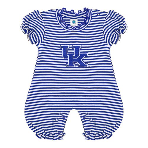 Creative Knitwear College Baby Striped Puff Sleeve Romper - Team Logo, Many Colors, for Girls (Newborn-12 Months)