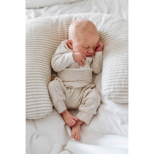 Nursing Pillow Cover in Striped Linen, Neutral Nursing Pillow Cover, Breastfeeding Pillow Cover, Baby Support Pillow, Neutral Nursery