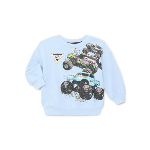 Monster Jam Toddler Long Sleeve Graphic Crewneck, Sizes 12M-5T