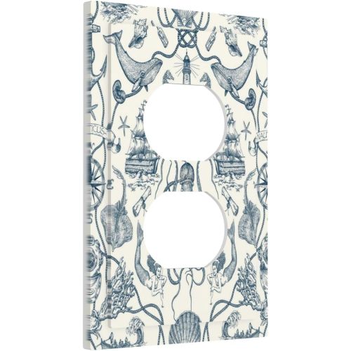 Ocean Octopus 1 Gang Outlet Plate Decorative Single Duplex Wall Plate Covers Unique Electrical Receptacle Light Switch Cover Art Faceplate Switchplate Sea Animal for Bathroom Living Room Decor