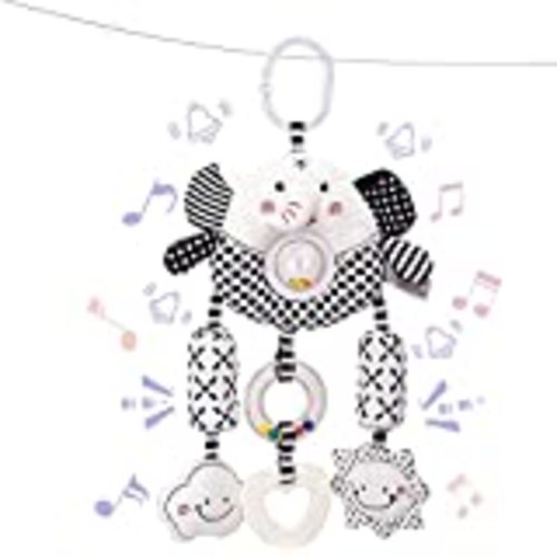 KaPing My First Black and White High Contrast Soft Book for Baby, Infant Tummy Time Cloth Book Toys, Black and White Baby Cards, Folding Educational Activity Cloth Book Suitable for Boys Girls Toddler