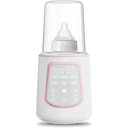 Baby Bottle Warmer,Smart 12 in 1 Fast Milk Warmer for All Bottles with Timer,Smart Temperature Control,Water Bath Technolog,Defrost Best for Breastmilk Formula Heat Baby Food Jar Light Pink