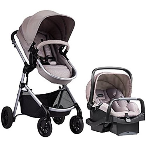 Pivot Modular Travel System with SafeMax Infant Car Seat, Lightweight Baby Stroller, Easy Infant Car Seat Transfer, Sandstone Beige