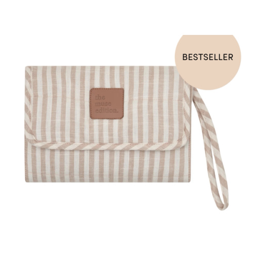 Natural Stripe Linen Change Mat
