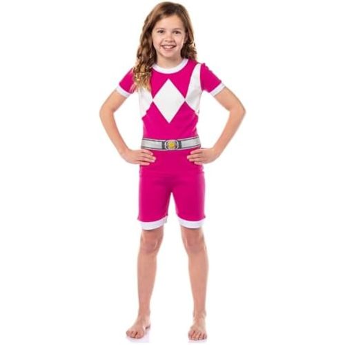 INTIMO Power Rangers Kids Mighty Morphin Character Tight Fit Shorts Sleep Pajama Set For Boys Girls
