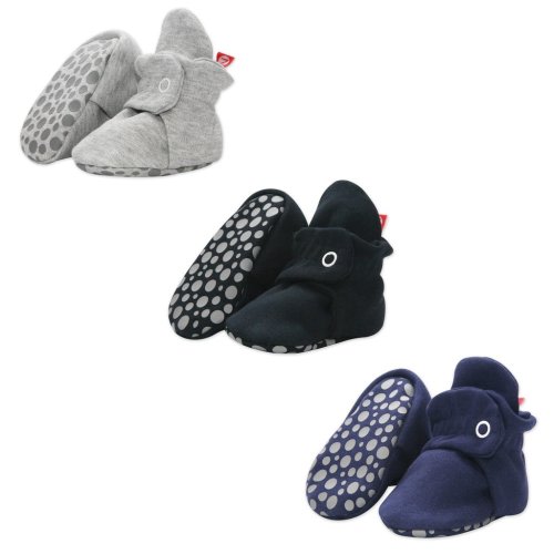 Organic Cotton Gripper Baby Bootie 3 Pack - Heather Gray/Black/True Na
    
    
    
      – Zutano