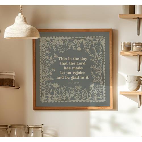 This is the Day That the Lord Has Made, Psalm 118, Square Wall Art Print, Scripture Gift