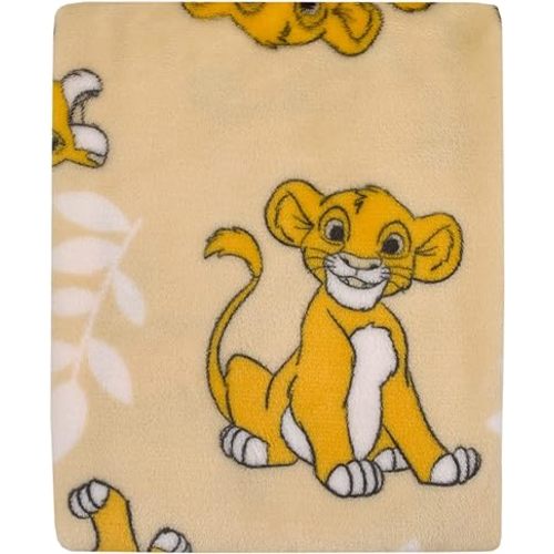 Disney Lion King Tan, Beige and White Simba Super Soft Baby Blanket