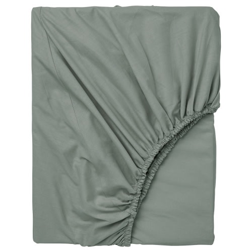 DVALA Fitted sheet - gray-green Twin