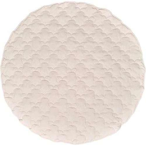 Thick Washable Quilted Round Baby Play Mat with Non Slip Backing for Safety, Organic Cotton, Designed in Australia, Cloud Quilted, Tummy Time Mat, Baby Essentials