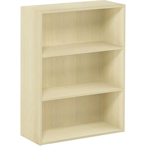 Furinno Pasir 3-Tier Open Shelf Bookcase, Maple