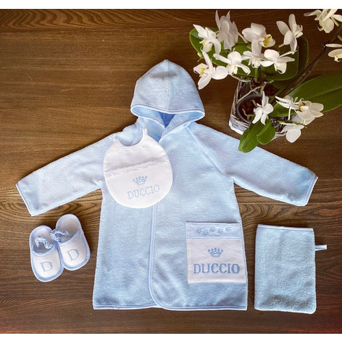 'Welcome to the world' Robe Boy - Color: White; Crown; Leonardo