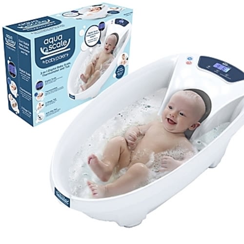 Baby Patent® AquaScale 3-in-1 Scale, Water Thermometer and Bathtub in WhiteBaby Patent® AquaScale 3-in-1 Scale, Water Thermometer and Bathtub in White