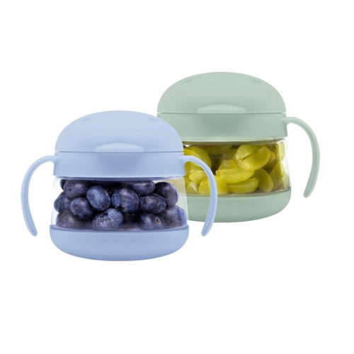 Ubbi Tweat No Spill Snack Container for Kids, BPA-Free, Toddler Snack Container, Sage & Blue