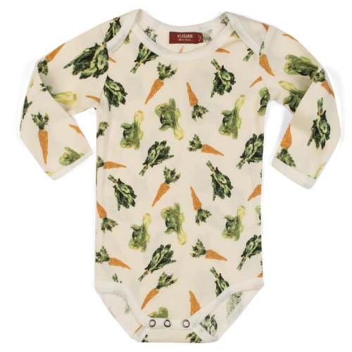 Fresh Veggies Organic Cotton Long Sleeve One Piece | MILKBARN Kids | Organic and Bamboo Baby Clothes and Gifts