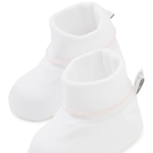 White/Pink Kissy Basics Booties