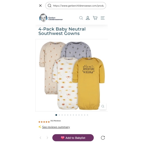 4-Pack Baby Neutral Southwest Gowns – Gerber Childrenswear