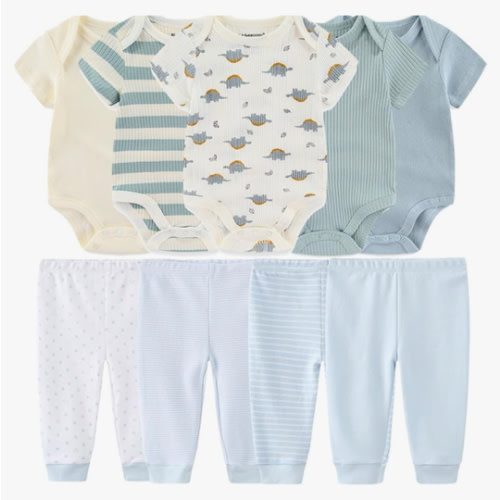 Baby Layette Set Baby Boys' 9-Piece Bodysuits Pants Set Toddler Girl Boy Unisex Baby Gift Sets