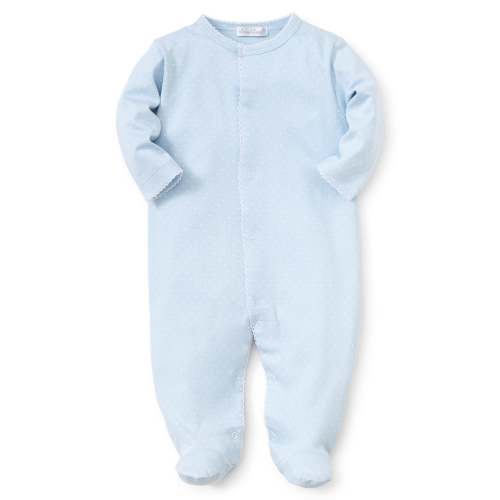 Blue/White New Kissy Dots Print Footie