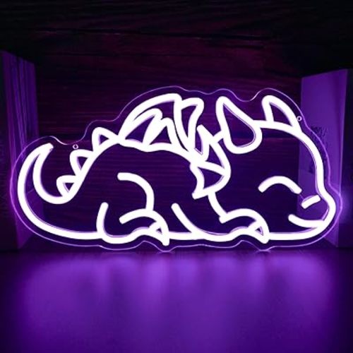 YHOPESPZ Dragons Gift for Kid - Cute Sleep Dragon Neon Sign for Wall Decor Cartoon LED Sign Fantasy Wall Art for Bedroom Living Room Dragon Party Gifts(15.7 * 7.8inch)
