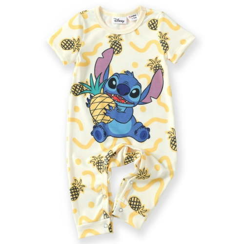 Disney Baby Jumpsuit, Stitch Short Sleeve Infant Onesie, Graphic Bodysuits Outfit 9-12 Months Yellow