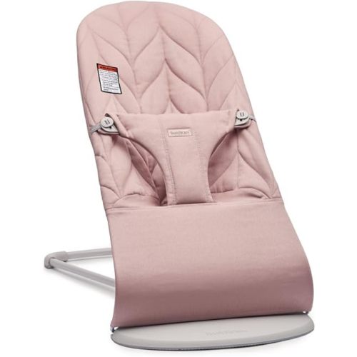 BabyBjörn Bouncer Bliss, Dusty Pink, Woven, Petal Quilt | 2-in-1 Adjustable Baby Bouncer Seat and Toddler Chair, Newborn to Toddler (8-29 lbs), 4 Positions, Lightweight & Portable