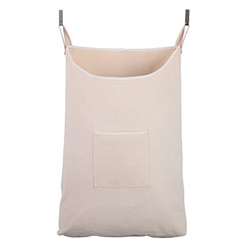 GORISEN Laundry Collector, Laundry Hamper, Door Hanging Laundry bag with hooks (Beige, 65Liters)
