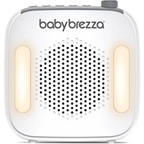 Baby Brezza Máquina de sonido ajustable para bebés y luz nocturna con 18 sonidos, diseño pequeño y portátil para un fácil viaje o uso en la cuna, incluye canción de cuna, naturaleza, ruido blanco,