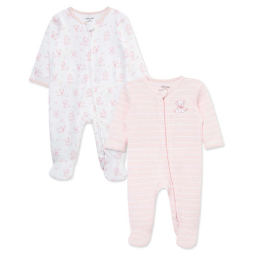 Little Me Pretty Puppies 2-Way-Zip Footies (3 months)