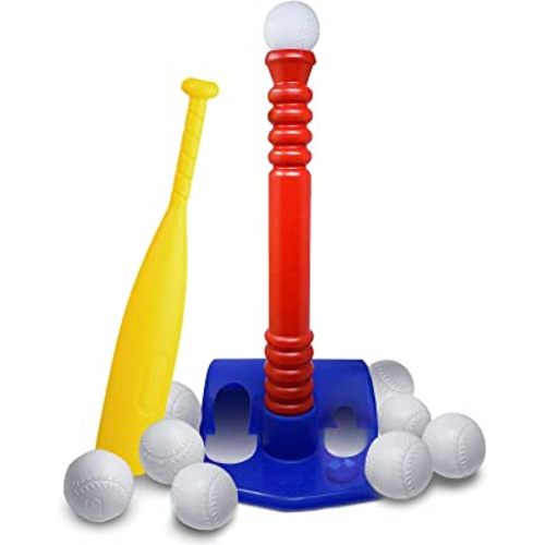 ToyVelt TBall Set For Toddlers 9 Balls - Kids Baseball Tee Game For Boys & Girls Ages 1- 10 Years