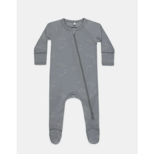 Bamboo Zip Footie || Clouds – Quincy Mae