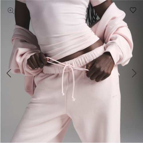 COTTON FLEECE CLASSIC STRAIGHT LEG PANT | BARELY PINK