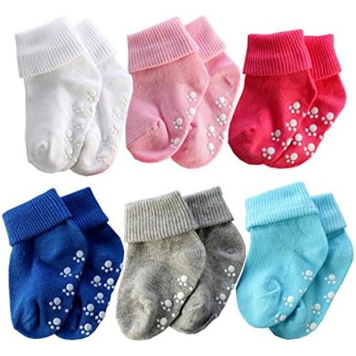 6 &12 Pairs Infant Toddler Baby Kids Turn Cuff Ruffle Cotton Socks