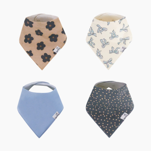 Copper Pearl Printed Bandana Bib Set (4-Pack) - Gemma In Tan