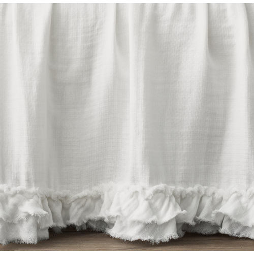 Ruffled Washed Cotton Gauze Crib Skirt | RH Baby & Child