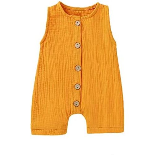 Infant Newborn Baby Boys Girls Cotton Linen Romper Summer Jumpsuit Sleeveless Overalls Clothing Set
