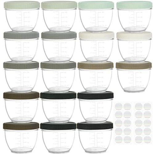 Youngever 8 Pack 4OZ Glass Baby Food Storage, Stackable Glass Containers -  Clear