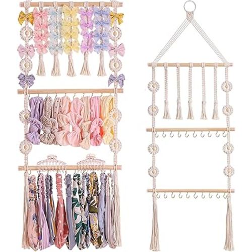 Bow Holder for Girls Hair Bows - Bow Organizer for Girls, Wall-Mounted Baby Headband Organizer, Headband Holder for Baby Girl