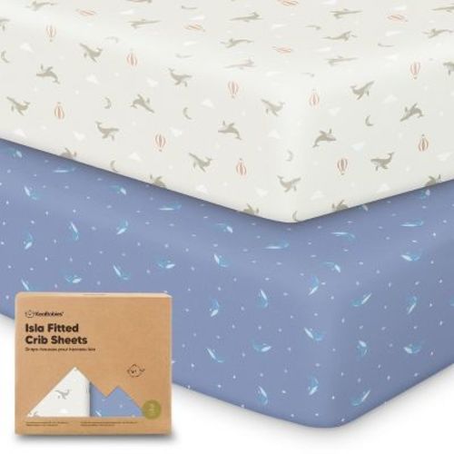 KeaBabies 2pk Isla Fitted Crib Sheets for Boys, Girls, 52x28 Baby Crib Sheet, Fits Standard Nursery Crib Mattresses